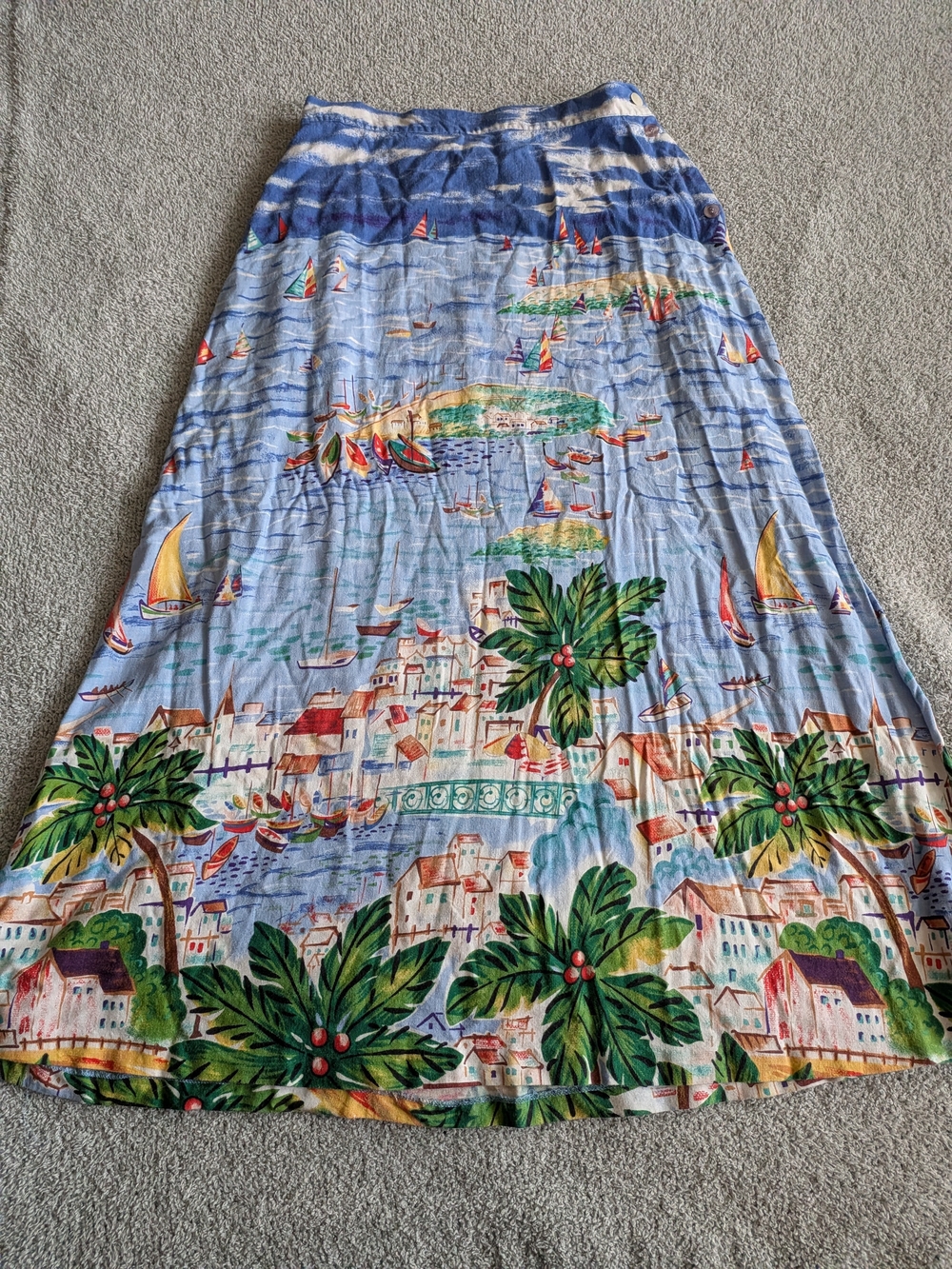 🌼B2G1🌼 Cambridge Dry Goods Blue Tropical Print Maxi Skirt True Vintage